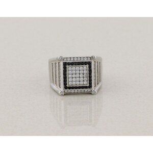 Men's Blue & White Cubic Zirconia Ring Size 10 1/4